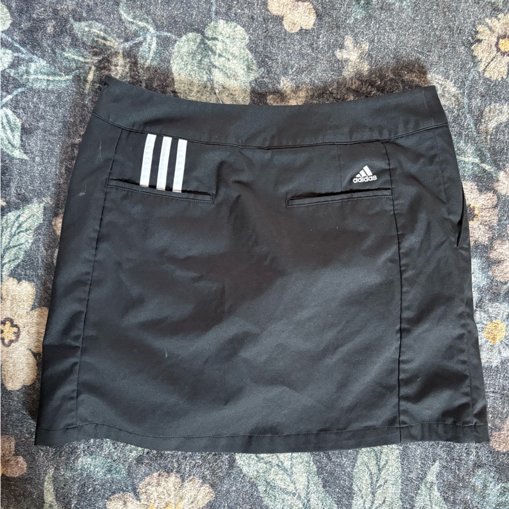 Adidas Black Skirt with White Stripes